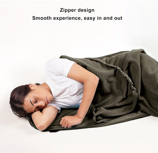Dikke fleece voering - Reisdeken - Kamperen en reizen - Extra zacht materiaal - 38x16 cm - Groen — afbeelding 4