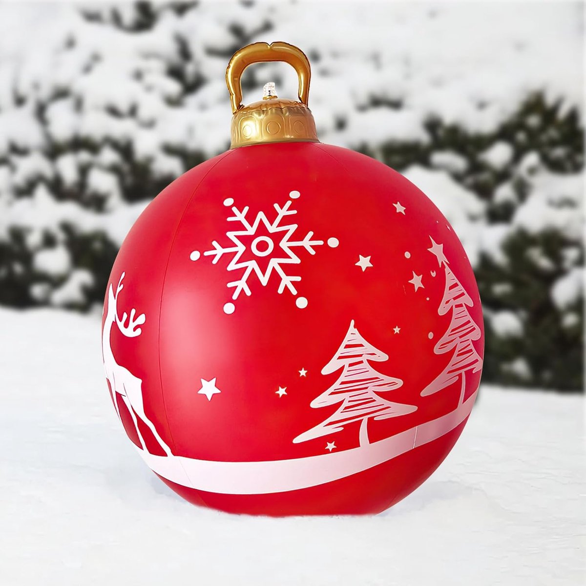 Opblaasbare bal, opblaasbare kerstbal, opblaasbare PVC kerstballen, Geschikt voor kerstfeestdecoratie, huisdecoratie en tuindecoratie in de openlucht