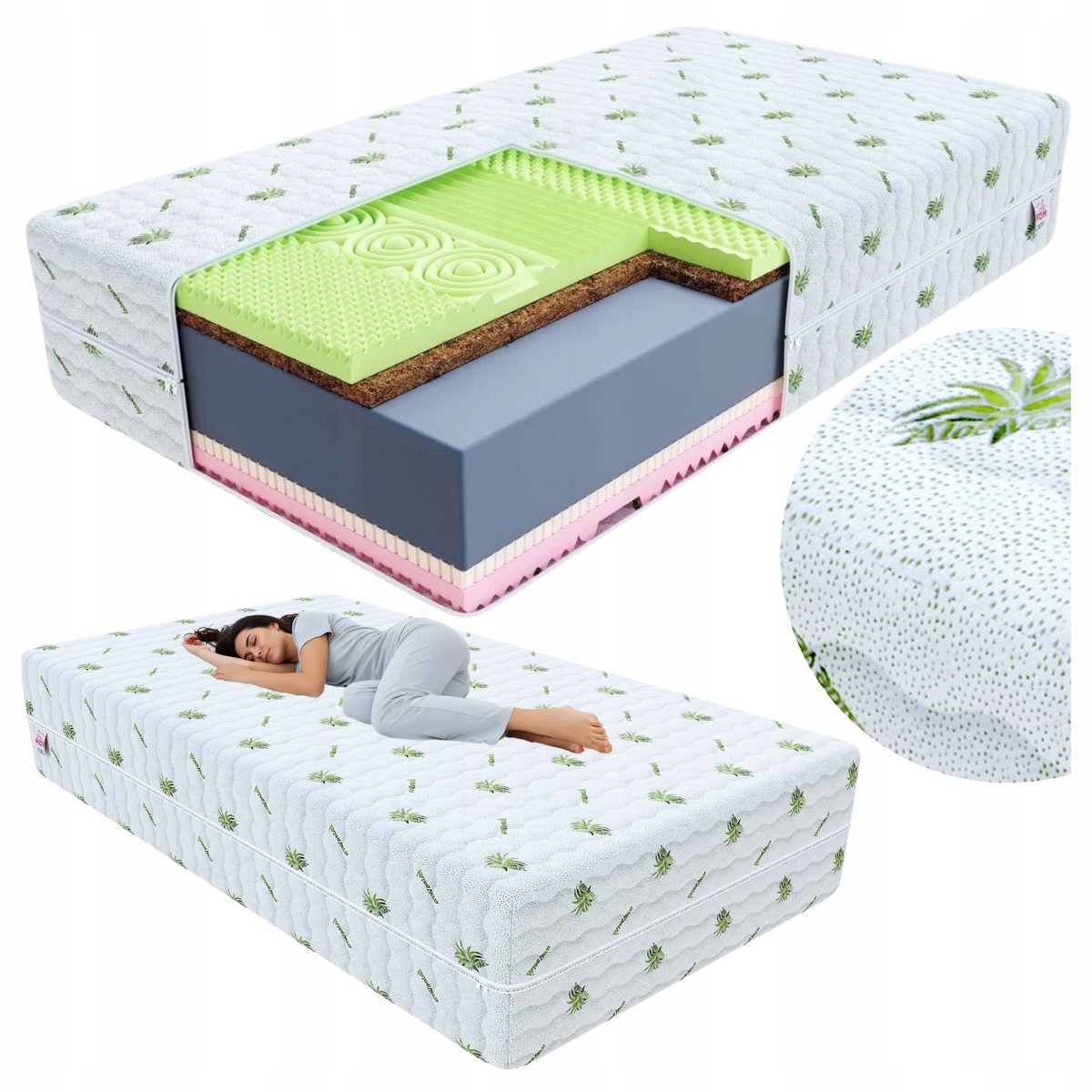SAVONA Matras 90x200cm: Visco, Latex, Kokos, H3/H4, 22cm