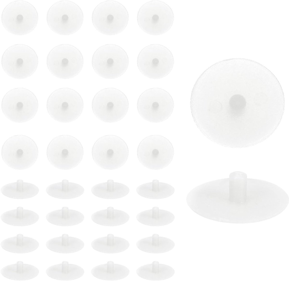 100 stuks schroefafdekkingen, 18 x 4,5 mm kunststof schroefafdekking voor Phillips cam-fitting-moer, zelftappende schroef, decoratieve wandbevestigingen, wit