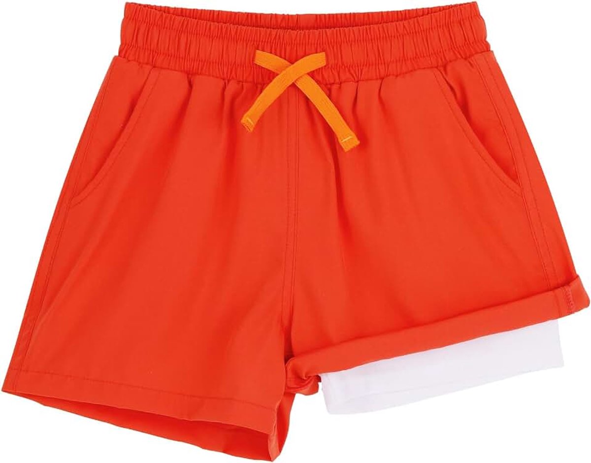 2 Stuks Jongens Zwembroek 2 in 1 Kinderen Zwembroek met Compressievoering Boardshorts met Elastische Taille Kinderen Zomer Strand Shorts Zwemkleding Sneldrogend 2~14 Jaar