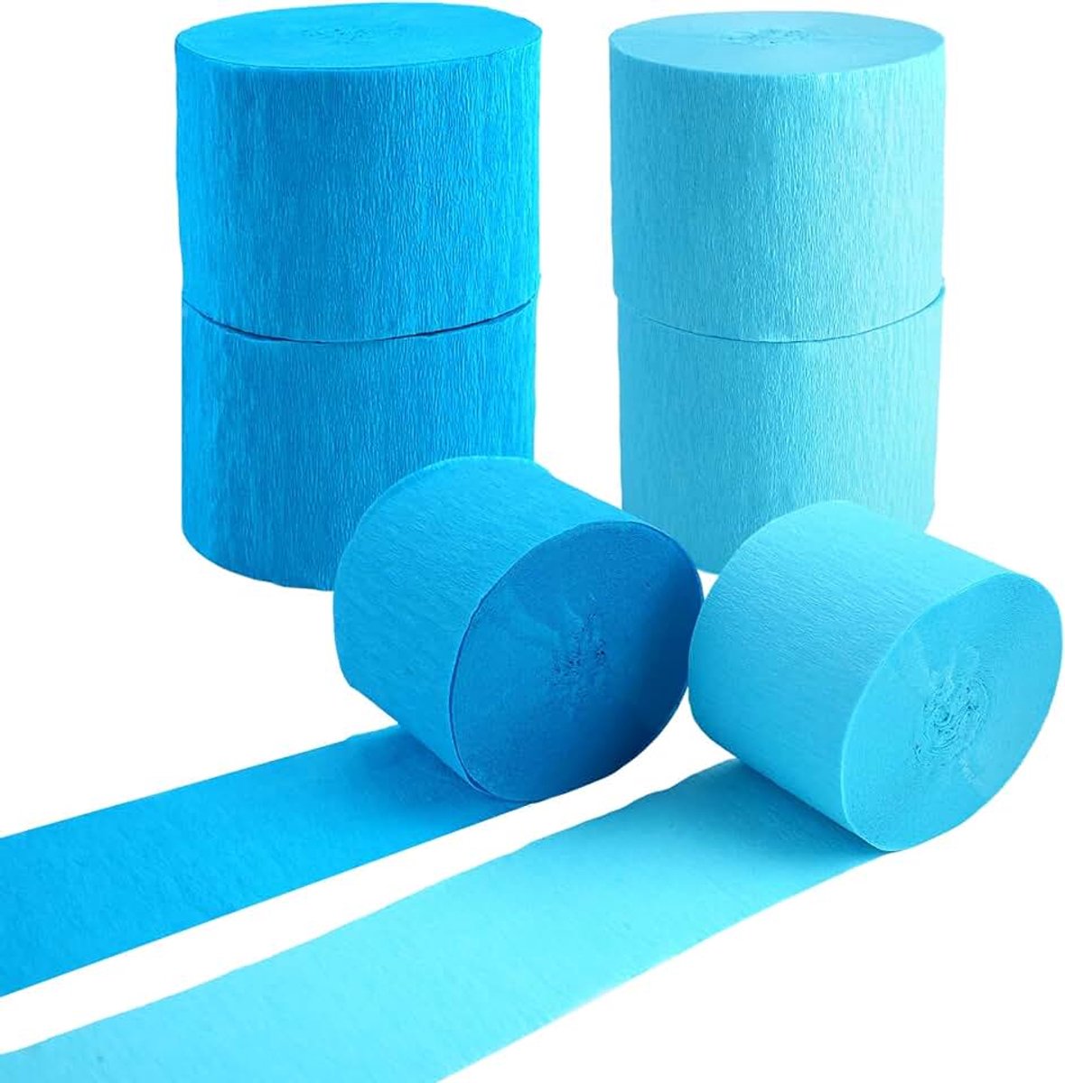 Crêpepapier Slingers, 4,5X25m Kleurrijk Crêpepapier Rollen | Licht Blauw Regenboogcrêpeband, Knutselen Crepepapiier voor Verjaardagen, Feestdecoratie, Bruiloftsdecoraties