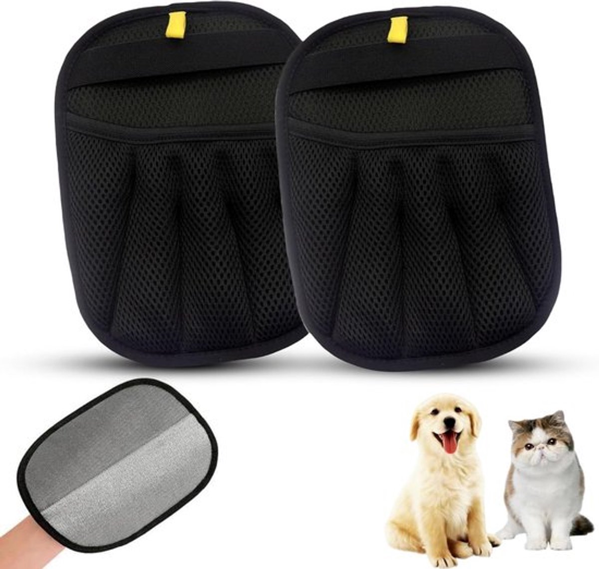 Honden- en kattenhaar verwijderaar, 2 stuks, elektrostatische handschoenen voor eenvoudig schoonmaken, effectief voor dierenharen en allergieën