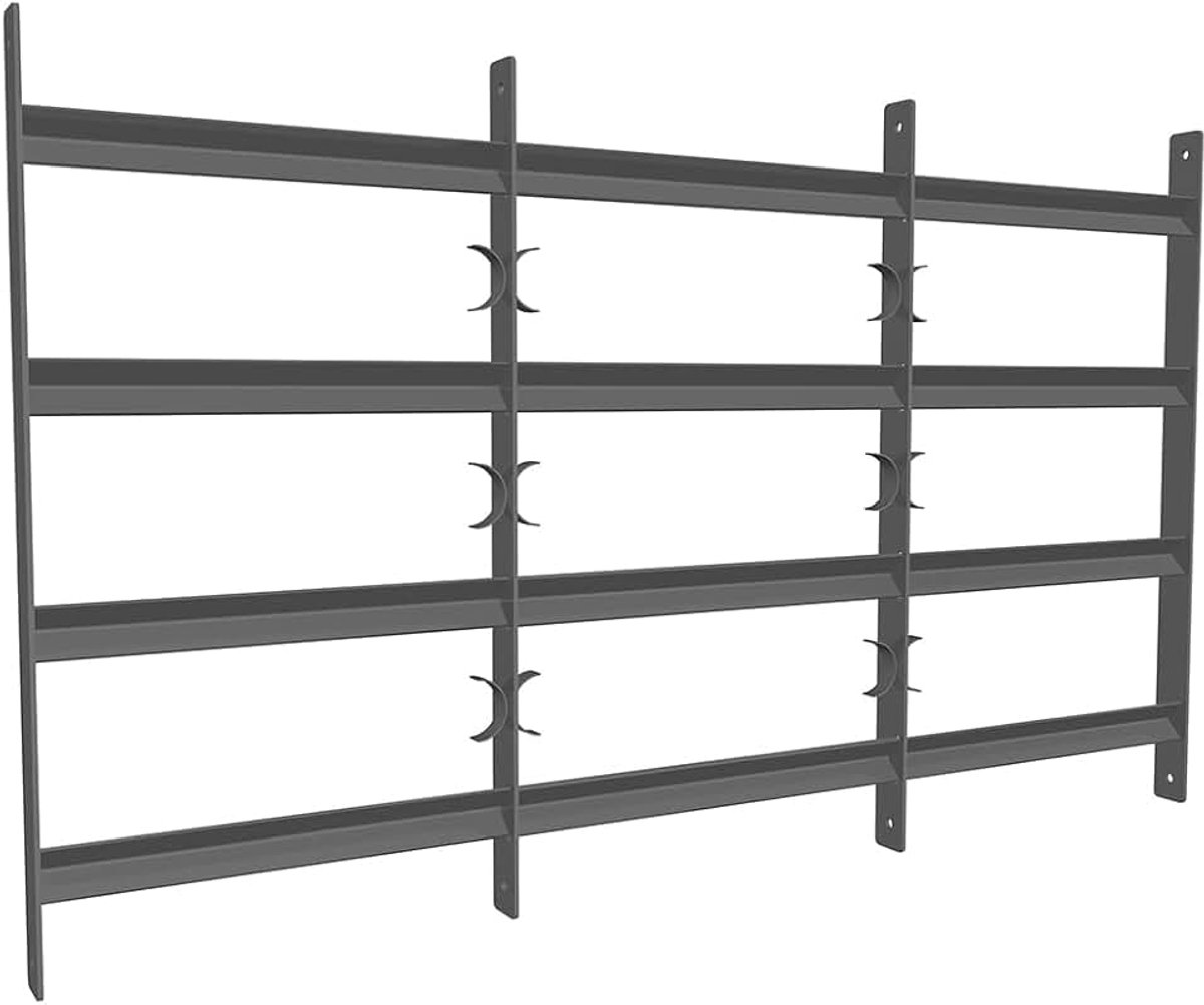 Raamrooster, reling, raambescherming, inbraakbeveiliging van staal, 60 x 70 - 130 cm, staafleuning, inbraakbeveiliging, balkon, begane grond, kelderraam