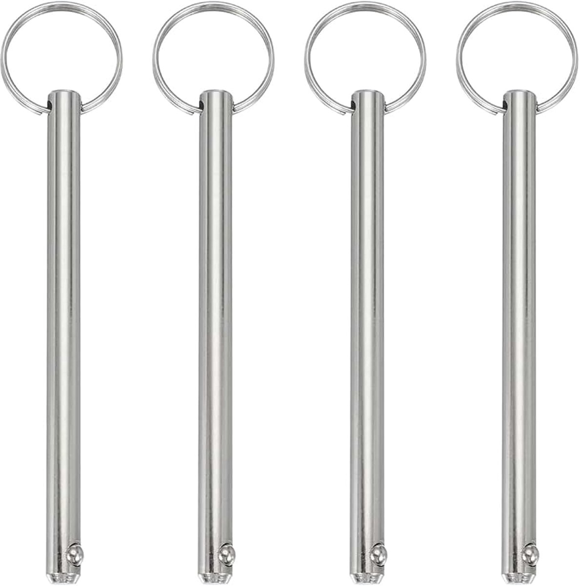 Snelspanpennen, diameter 8 mm, nuttige lengte 93 mm, totale lengte 130 mm, Bimini toppennen, marine-hardware voor bootaccessoires, verpakking van 4 stuks