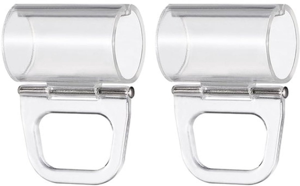 Rolgordijnen - Transparante handvatten - Stijlvol en praktisch - Set van 2 - Sterke bevestiging - Geschikt voor rolluiken - 4,5 x 3,5 cm