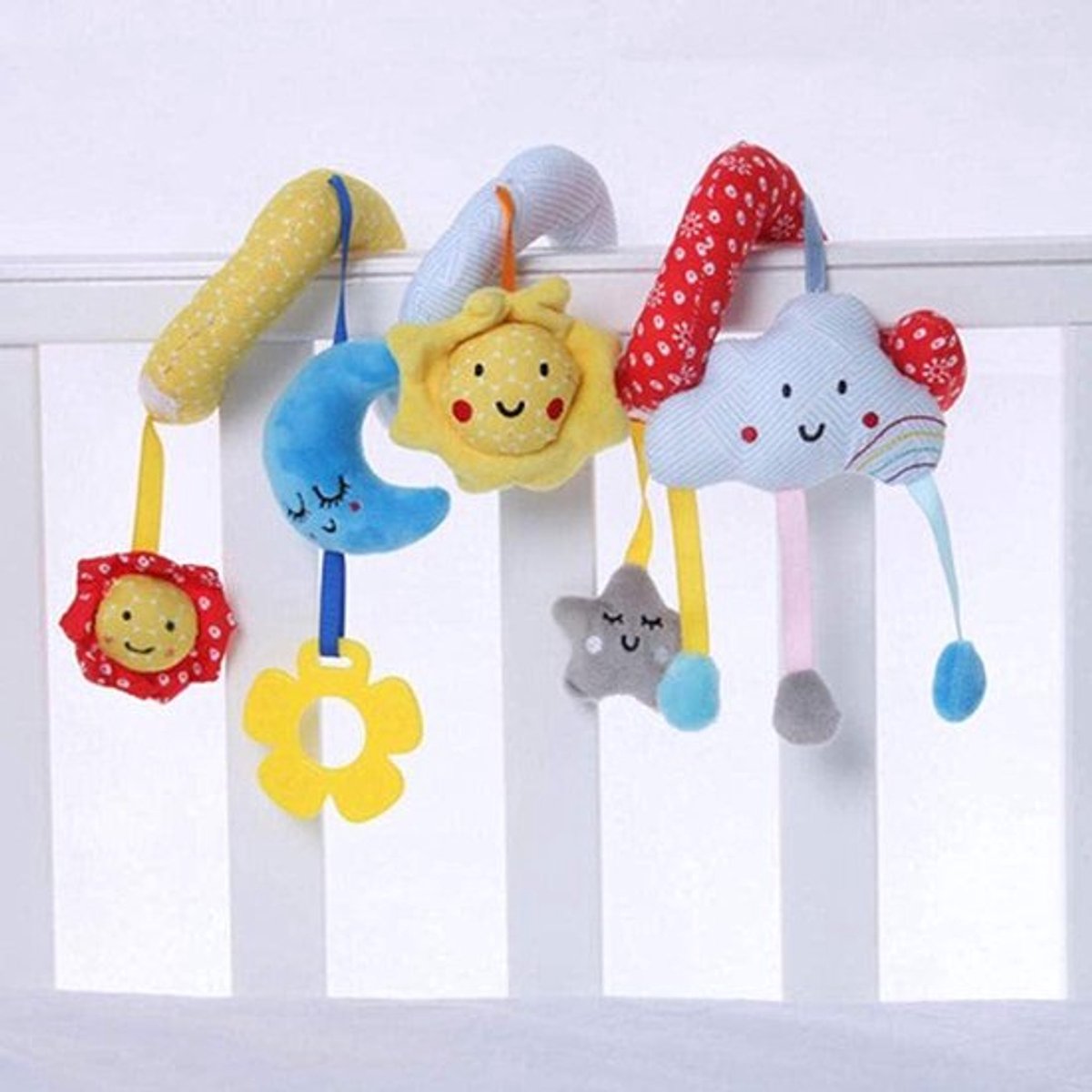 Baby kinderwagen activiteit speelgoed - spiraal opknoping speelgoed - ster maan zon wolk kinderwagen bed speelgoed - baby's