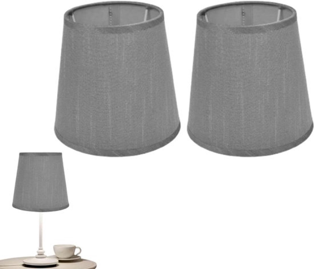 2-delige Lampenkappen Set - Moderne Eenvoudige Stoffen Lampenkappen voor Wandlampen, Kroonluchters en Nachtkastjes - Zwart