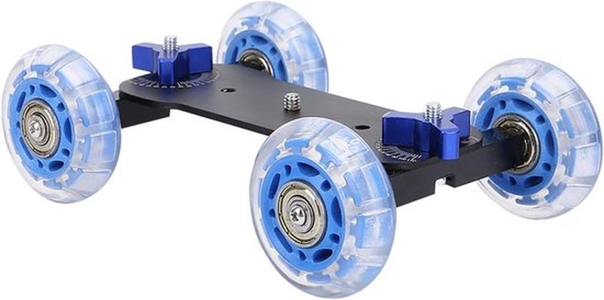 Camera Dolly Schaatser, Mini-camera Dolly Roller, 10 kg draagvermogen Camera Dolly Wiel Bewegingscamerastandaard desktop camera-slider auto voor DSLR, camera, videorecorder, 1/4-schroeven.