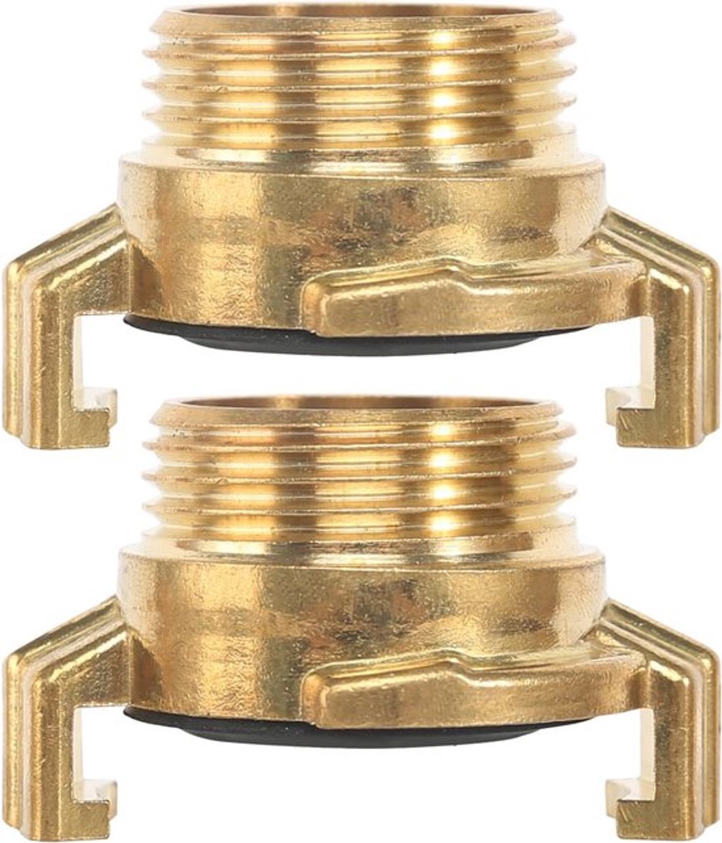 2 stuks 1-duim slangverbinder - Messing tuinslangverbinder - snelle koppeling - mannelige draad