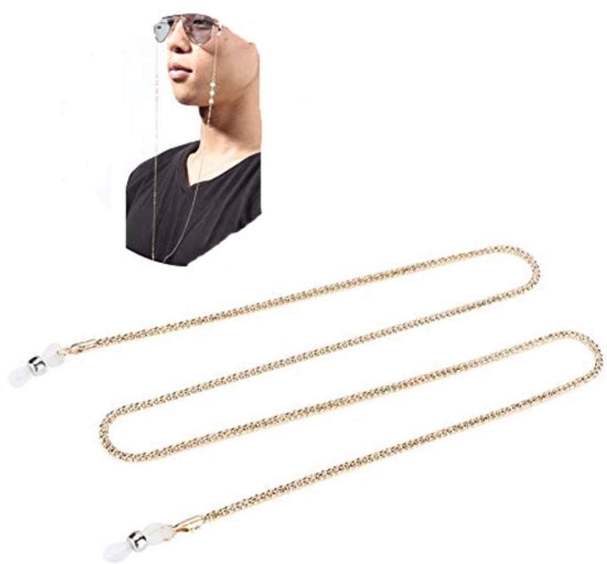 Brilketting Antislip - Zonnebril/Leesbril - Lichtgewicht/Comfortabel - Hoogwaardige Legering - 72 cm - Praktisch Ontwerp - Brilkoord