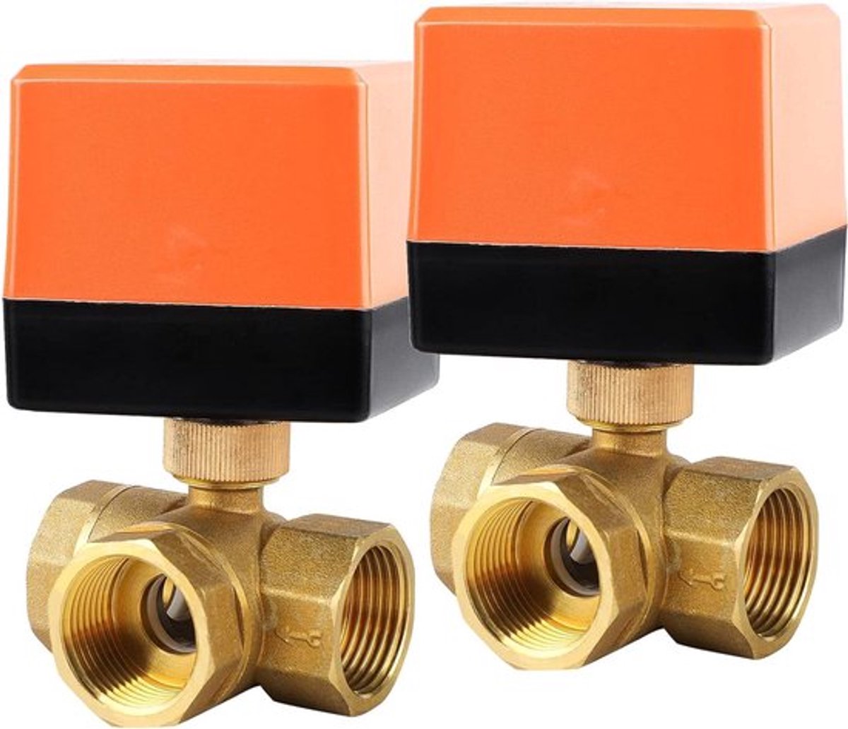 3-weg kogelkraan DN20 3/4 inch AC 230V elektrisch ventiel messing afsluiter