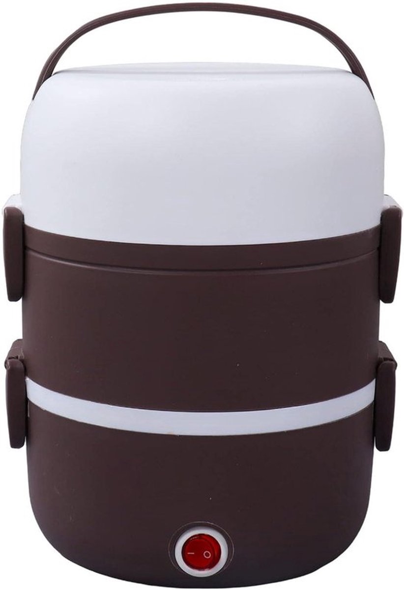 Elektrische lunchbox met 3 verdiepingen en 1,2 liter capaciteit - Bento lunchbox, voedselverwarmer, 3 lagen - Warmhoudcontainer - Thermische lunchbox - Rijstkoker - Handige broodtrommel