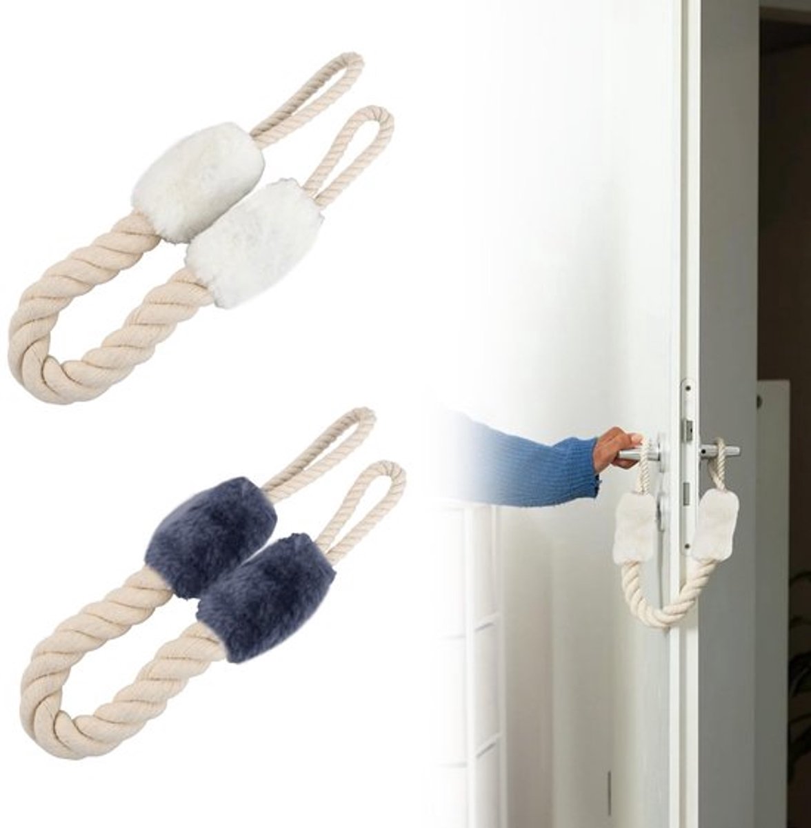 Deurkabel 60 cm - Deurstopper - Veiligheid voor Kinderen - Bescherming voor Huisdieren - Set van 2 - Duurzaam Katoen/Polyester - Deurstoppers