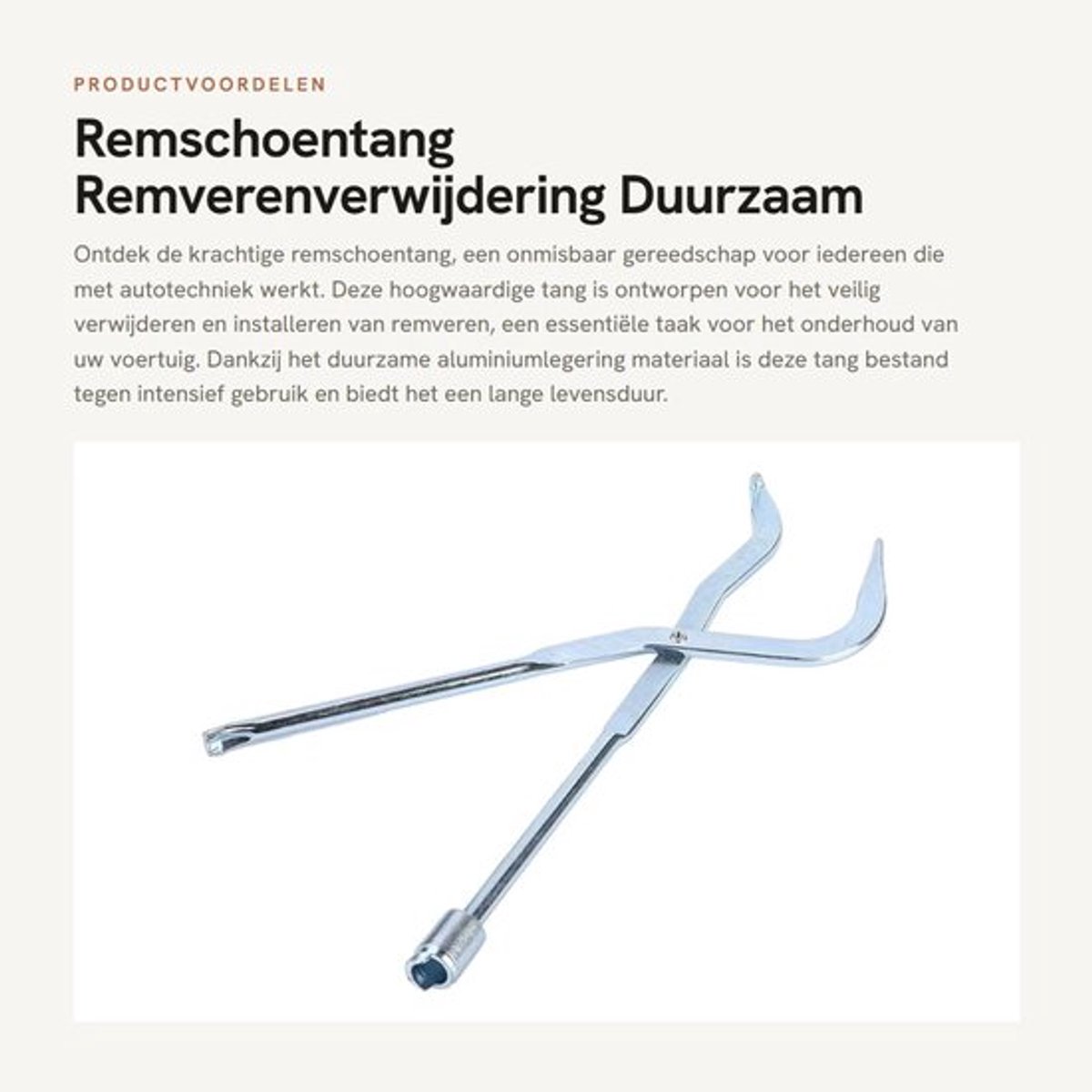Remschoentang Premium Kwaliteit - Aluminiumlegering - Roestbestendig - Duurzaam - Verwijdering/Installatie Remveren - Breed Toepassingsgebied - Remverwijderaar