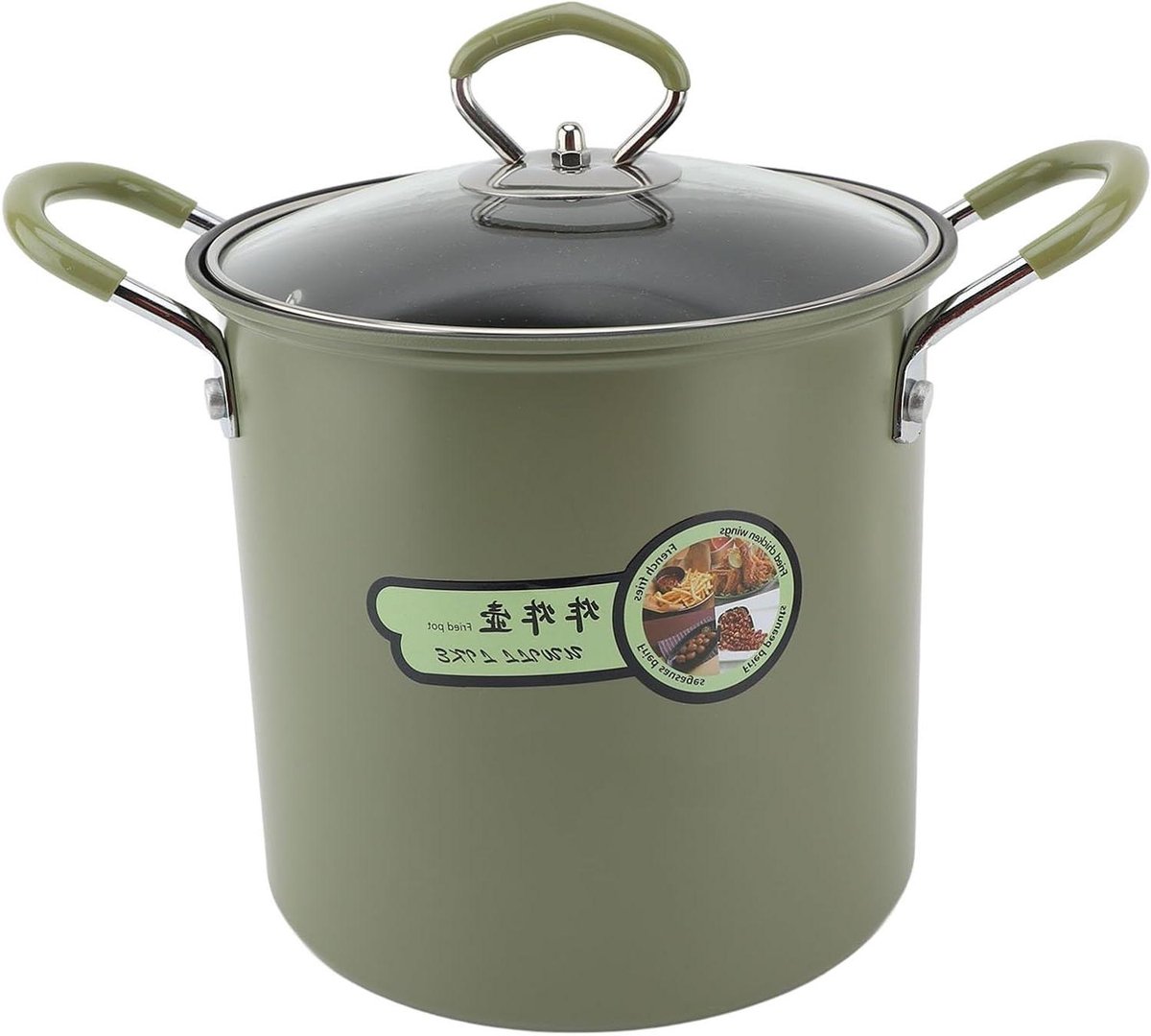 Oliefilterpan Friteuse - Koekenpan Kookpot - Buiten Koken - Antiaanbaklaag - 3L Capaciteit - Zwart
