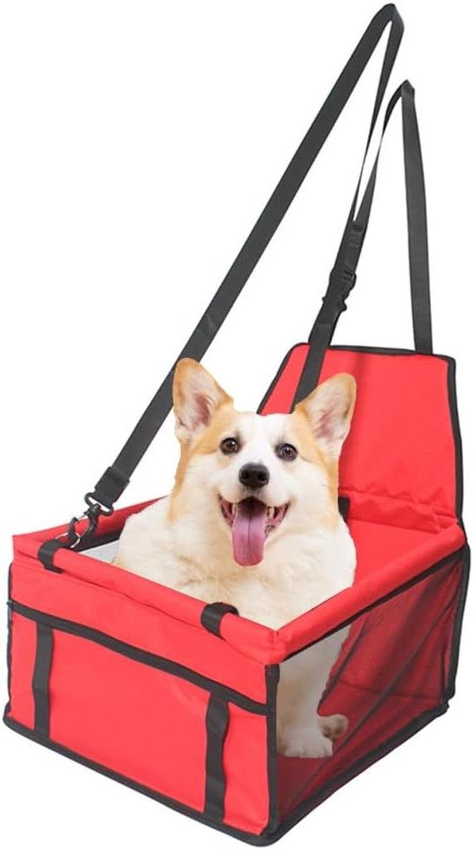 Hondenautostoel - Hondenverhoger Auto - Veilig Reizen - Met Veiligheidsharnas - 1 x 1 x 1 cm - Rood