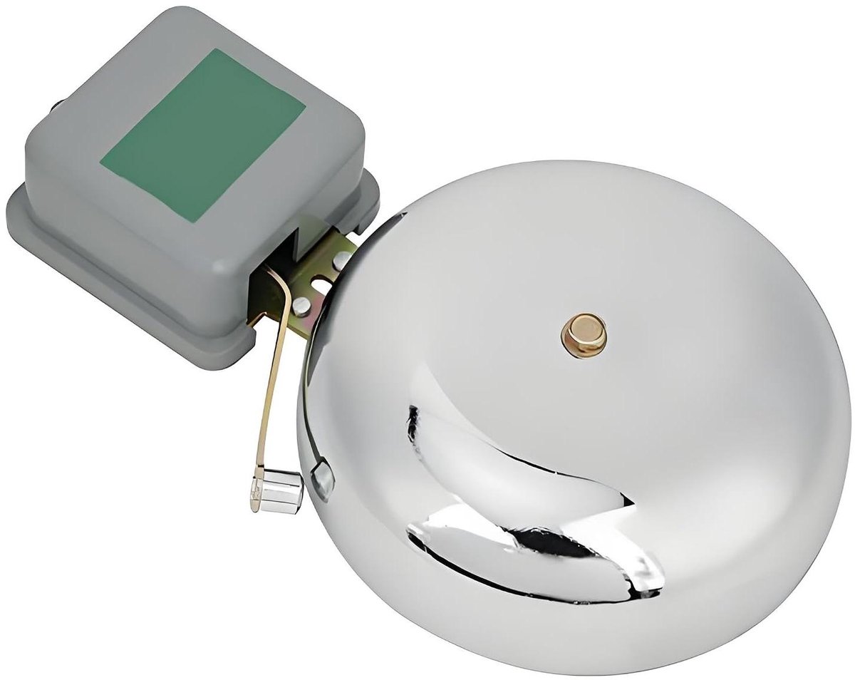 Elektrische Bel - Service Klok - Melding Maken - Roestvrij Staal - 150mm Diameter - Zilver