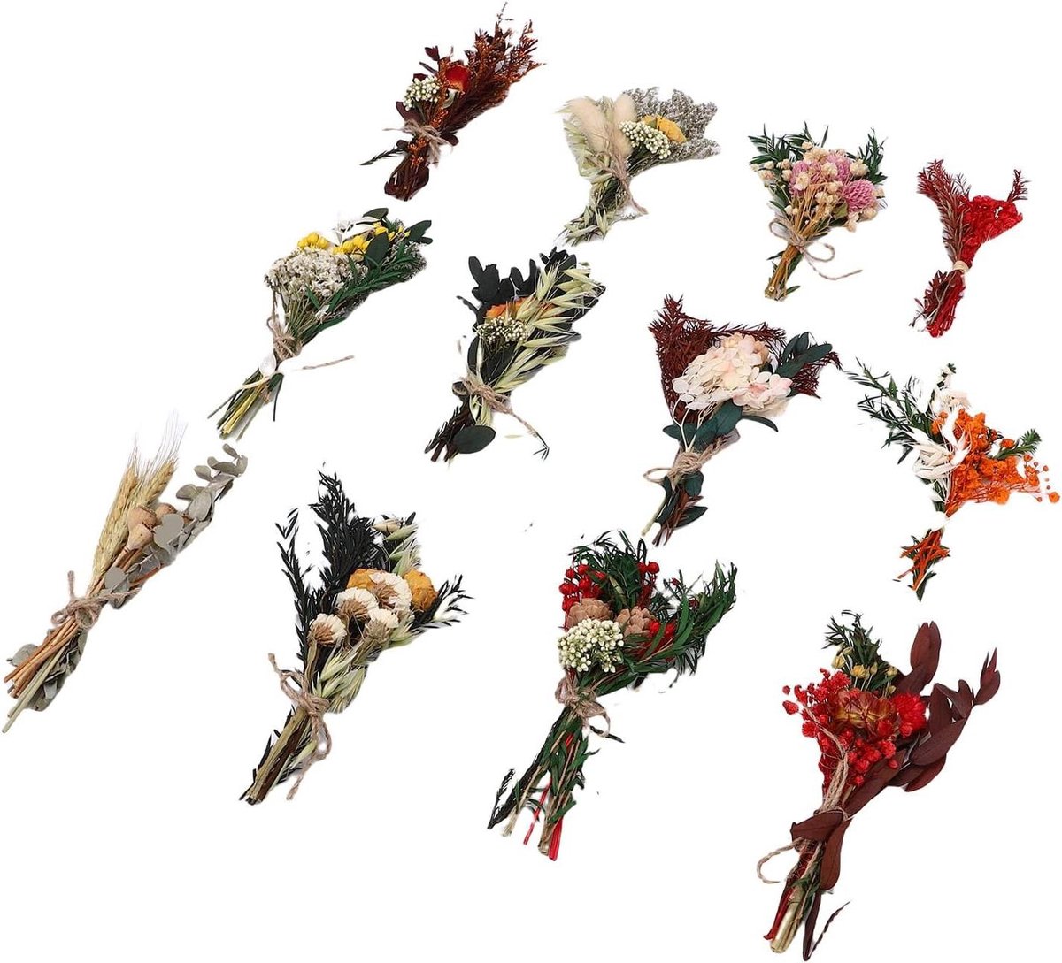 Mini Gedroogde Bloemen - Droogboeketjes Decoratie - Tafeldecoratie Bruiloft - Natuurlijke Materialen - 12 stuks - Niet gespecificeerd