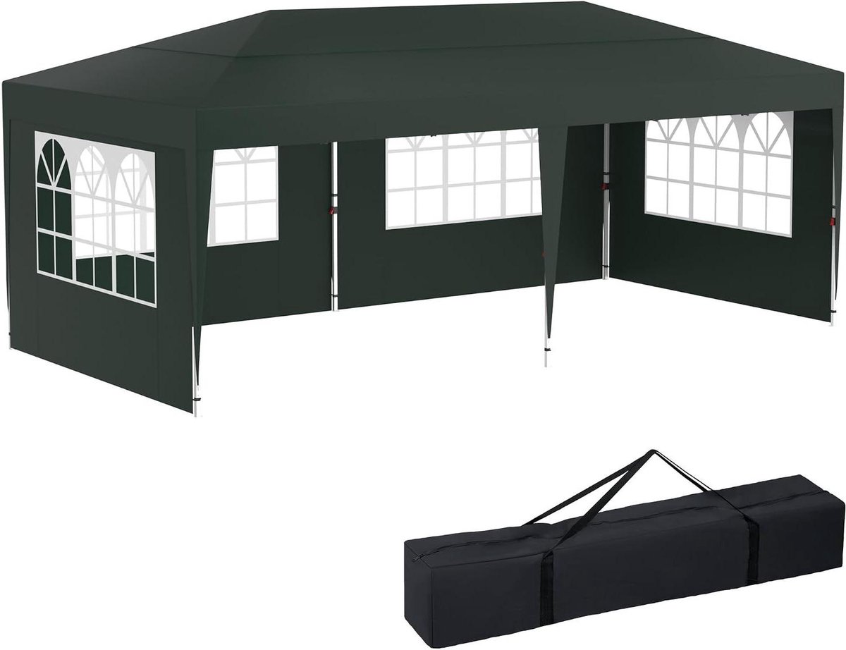 Tuinhuisje - Partytent Paviljoen - Feest en Bijeenkomst - Waterdicht UV Beschermend - 3 x 6 meter - Groen