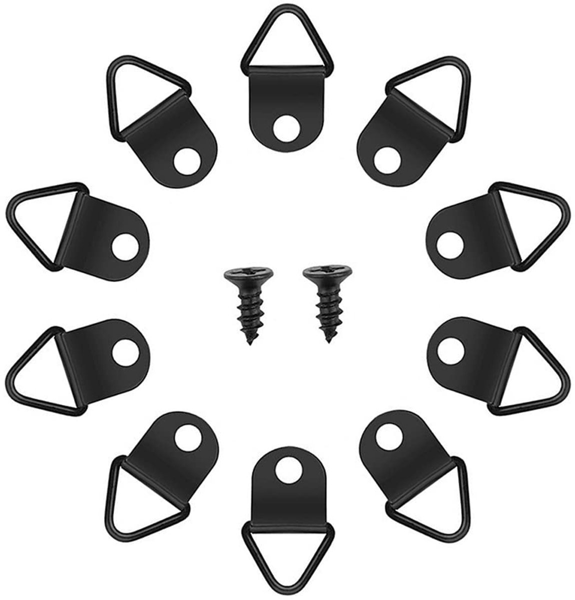 50 Stks Foto Haken Kit D Ring Frame Opknoping Hangers Muur Beugel Hanger met Schroeven Voor Spiegels Schilderijen Canvas