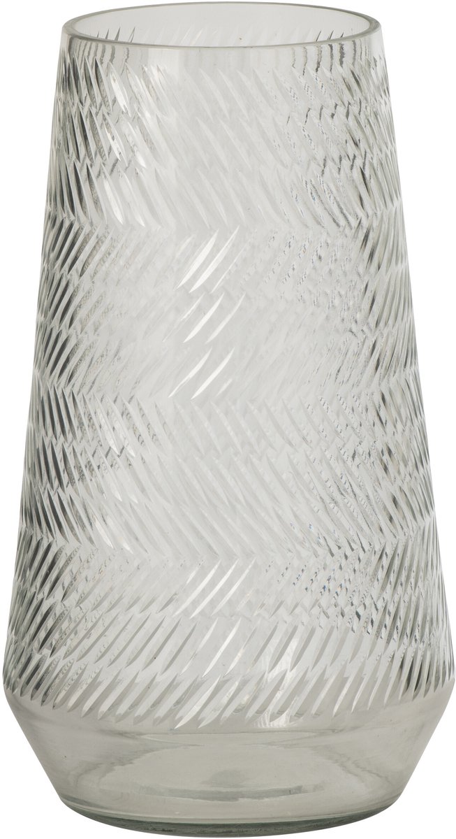 J-Line Vaas met reliëf - glas - transparant - large