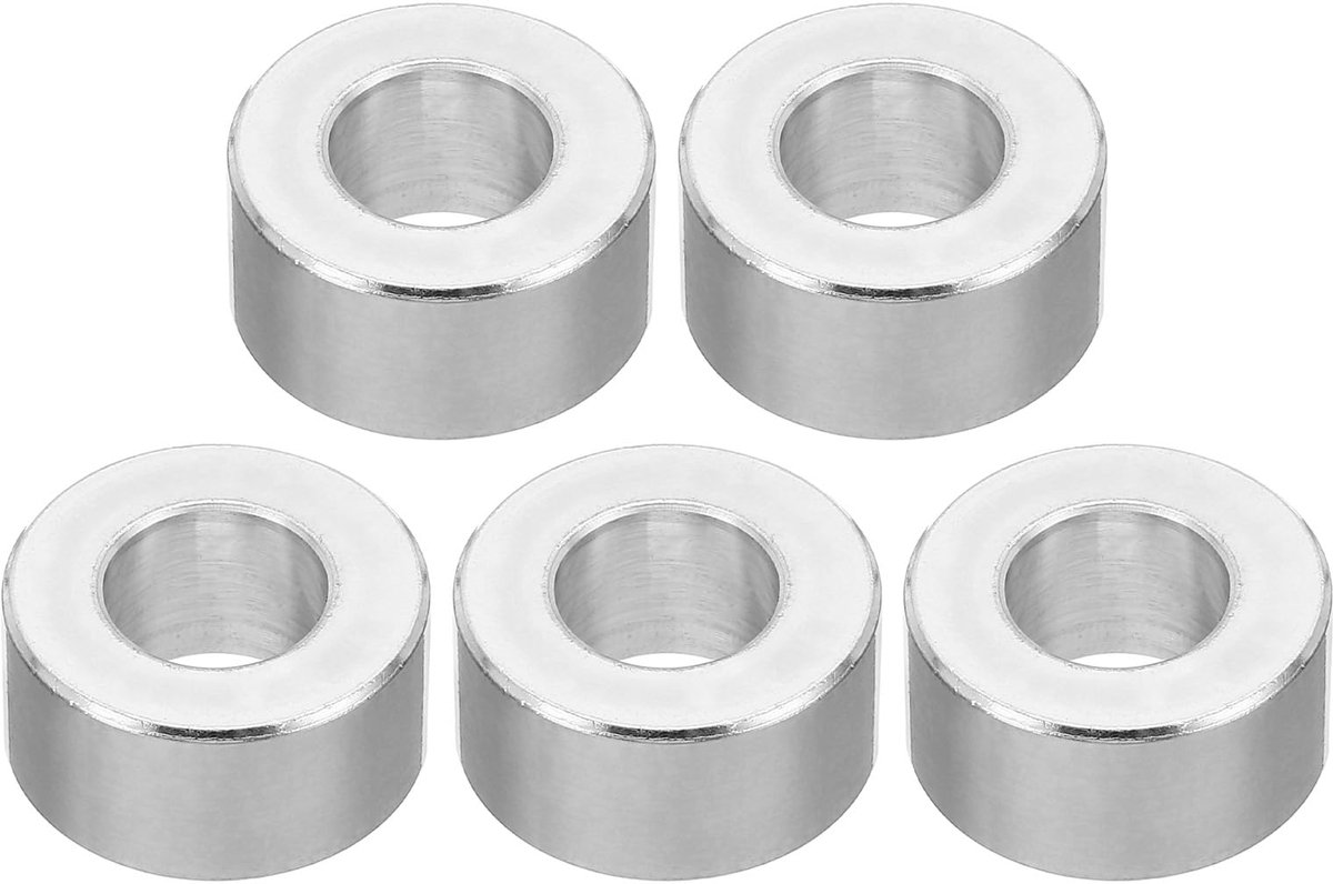 M10 5 stuks ronde aluminium afstandhouders metalen afstandhouders aluminium afstandhouders aluminium 10,5 mm ID x 20 mm AD x 10 mm L dikke aluminium afstandhouder schroef afstand voor 3/8 inch