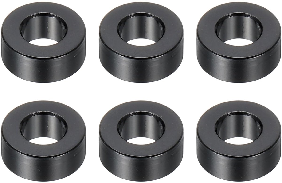 M6 Aluminium Afstandshulzen, 6 Stuks Metalen Afstandshulzen Aluminium 6,2mm ID x 12mm OD x 5mm L Schroef Onderstel Rond Voor 1/4" Of M6 Schroefbouten, Zwart