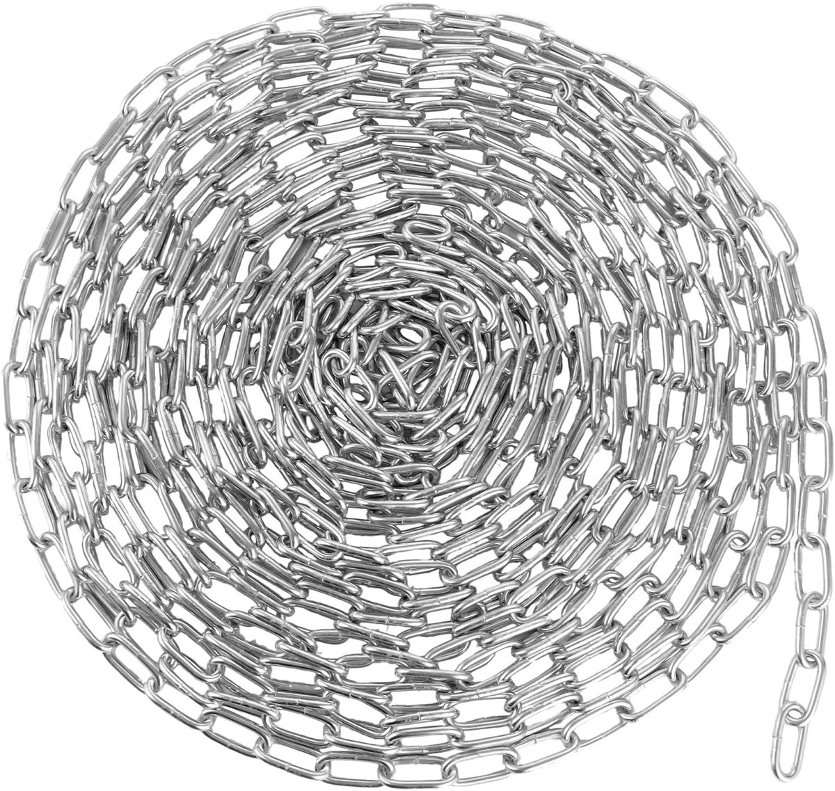 Ketting, 15 meter 3 mm Ketting per Meter, Metalen Schakelketting, Gegalvaniseerd Oppervlak, Ankerketting, Schommelketting voor Het Ophangen van Hekken