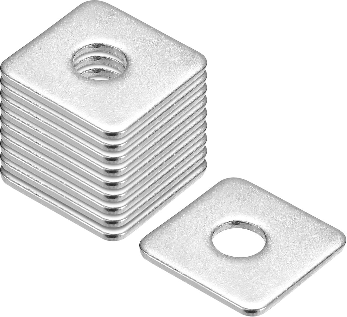 Vierkante sluitringen, 10 stuks, M8 x 25 x 25 x 2 mm, 304 roestvrij staal, vierkante plaat, platte sluitringen, afstandskussen, afdichting voor armaturen
