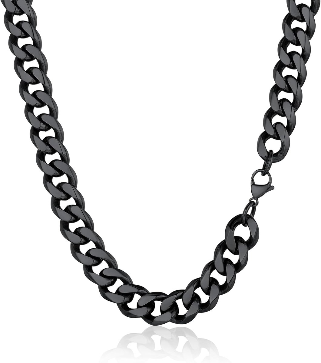 Heren/Dames Cubaanse Ketting in Roestvrij Staal/Verguld, Ketting 3mm/6mm/9mm/12mm breed - Lengte 36cm/46cm/51cm/55cm/61cm/66cm/71cm/76cm