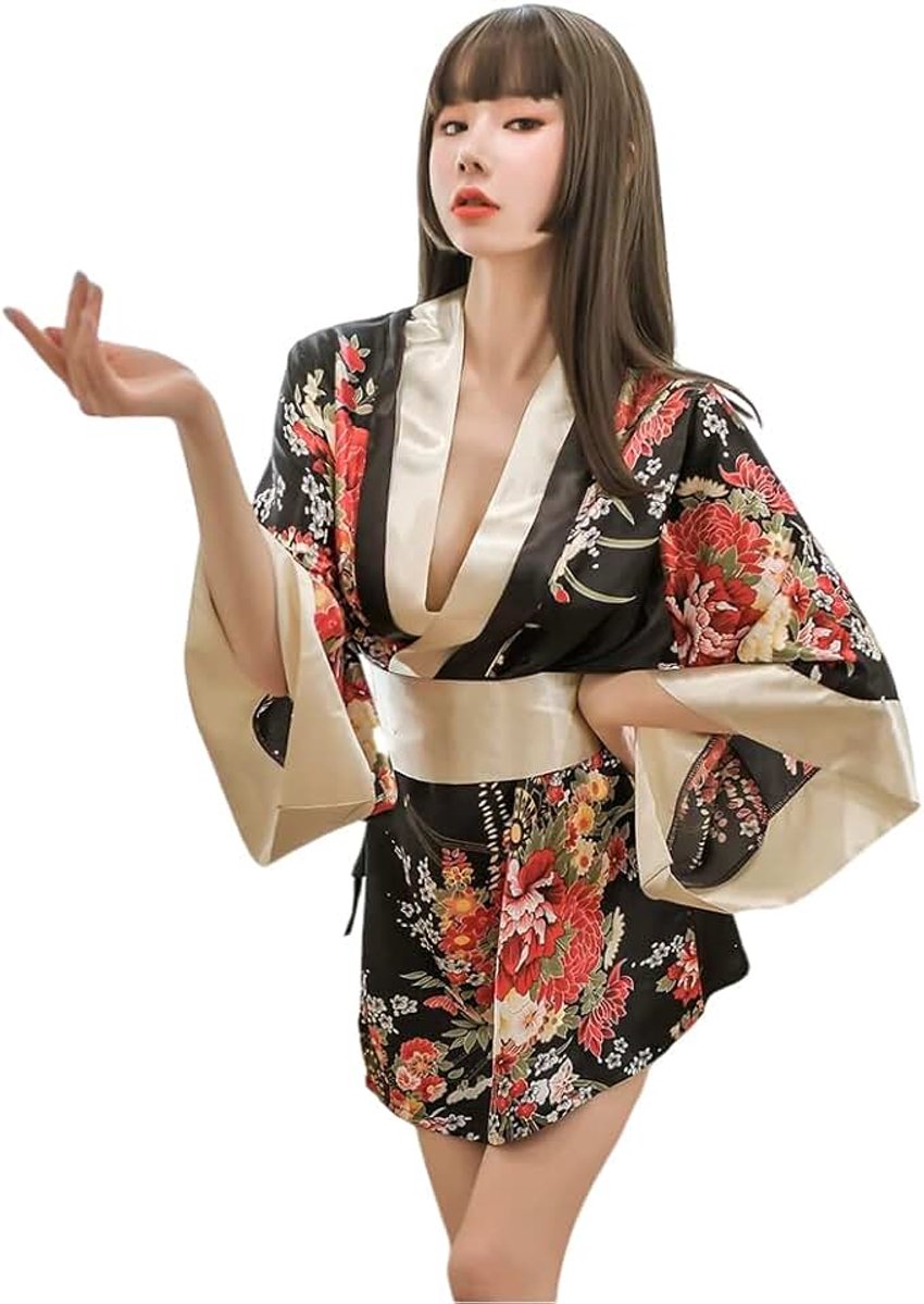 Traditionele Japanse Kimono Stijl Gewaad Yukata Kostuums Pyjama Sexy Cosplay