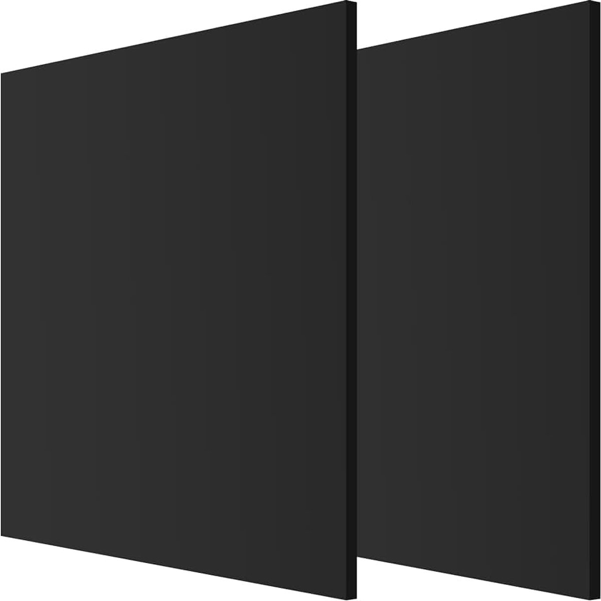 2 stuks acrylglasplaat, 30 x 30 cm, 10 mm acrylplaat, zwart, acrylkunststof plaat, zwarte acrylglas, kunststof platen voor borden, schilderijen, doe-het-zelfprojecten, knutselen