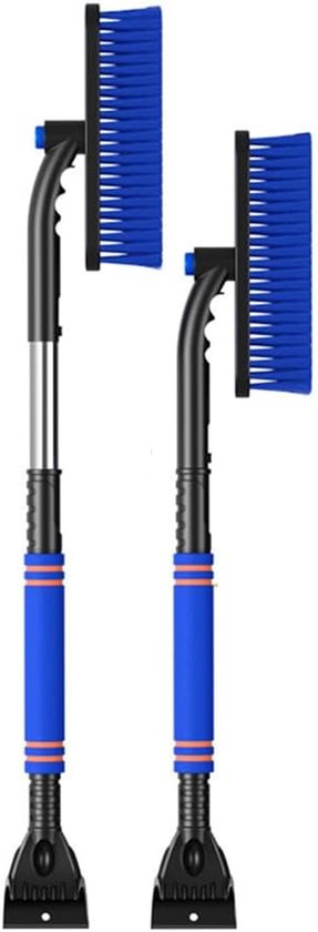 IJskrabber Sneeuwborstel - Auto Borstel Krabber - Winterse Auto Reiniging - Uitschuifbaar Lange Steel - Tot 80 cm - Zwart