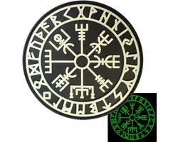 2AFTER1 Glow Dark Vegvisir Viking Compass Norse Rune Morale Tactical PVC Rubber 3D Vastener Patch