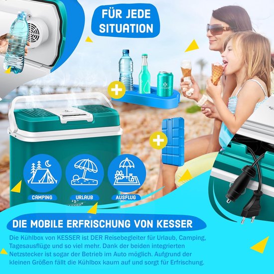 Thermo-elektrische koelbox - Koelen en verwarmen - Dranken koel houden - Eco en Max modus - 24 Liter - Petroleum groen van Thermo期开奖 — afbeelding 4