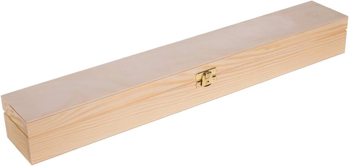 World - Rustieke houten kist voor lange kaarsen, doop- & communiekaarsen of toverstok opslag, 48 cm x 7 cm x 5,5 cm