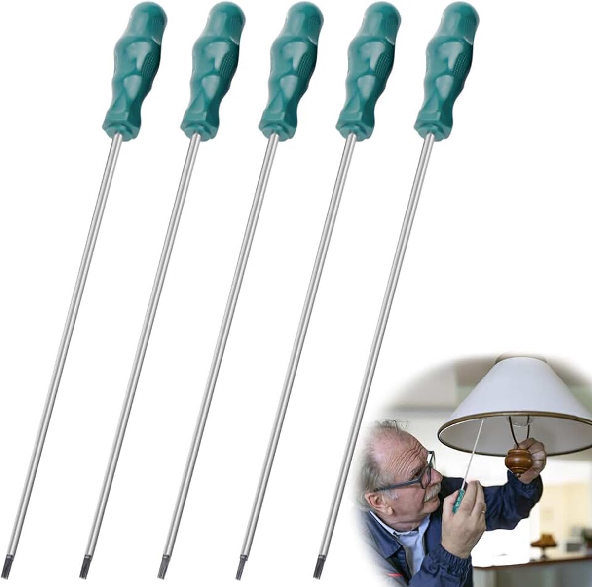 Schroevendraaierset: 5-delige magnetische, extra lange torx-schroevendraaierset, professionele T15, T20, T25, T27, T30, sterkop