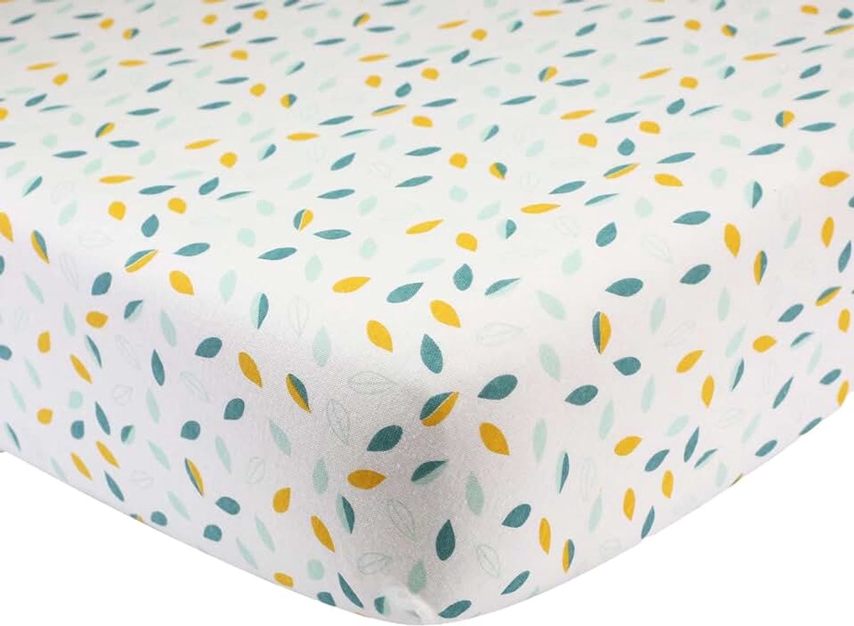 - Babyhoeslaken - 70 x 140 cm - 100% katoen - Oeko-Tex label - Jersey Stretch - Bladpatroon (Koala)