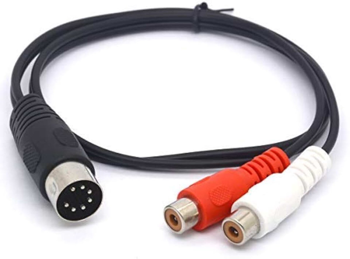 7 Pin Din Mannelijke naar 2 RCA Vrouwelijke Audio Kabel voor Bang & Olufsen, Naim, Quad.Stereo Systemen 0.5 Meters 50 cm.
