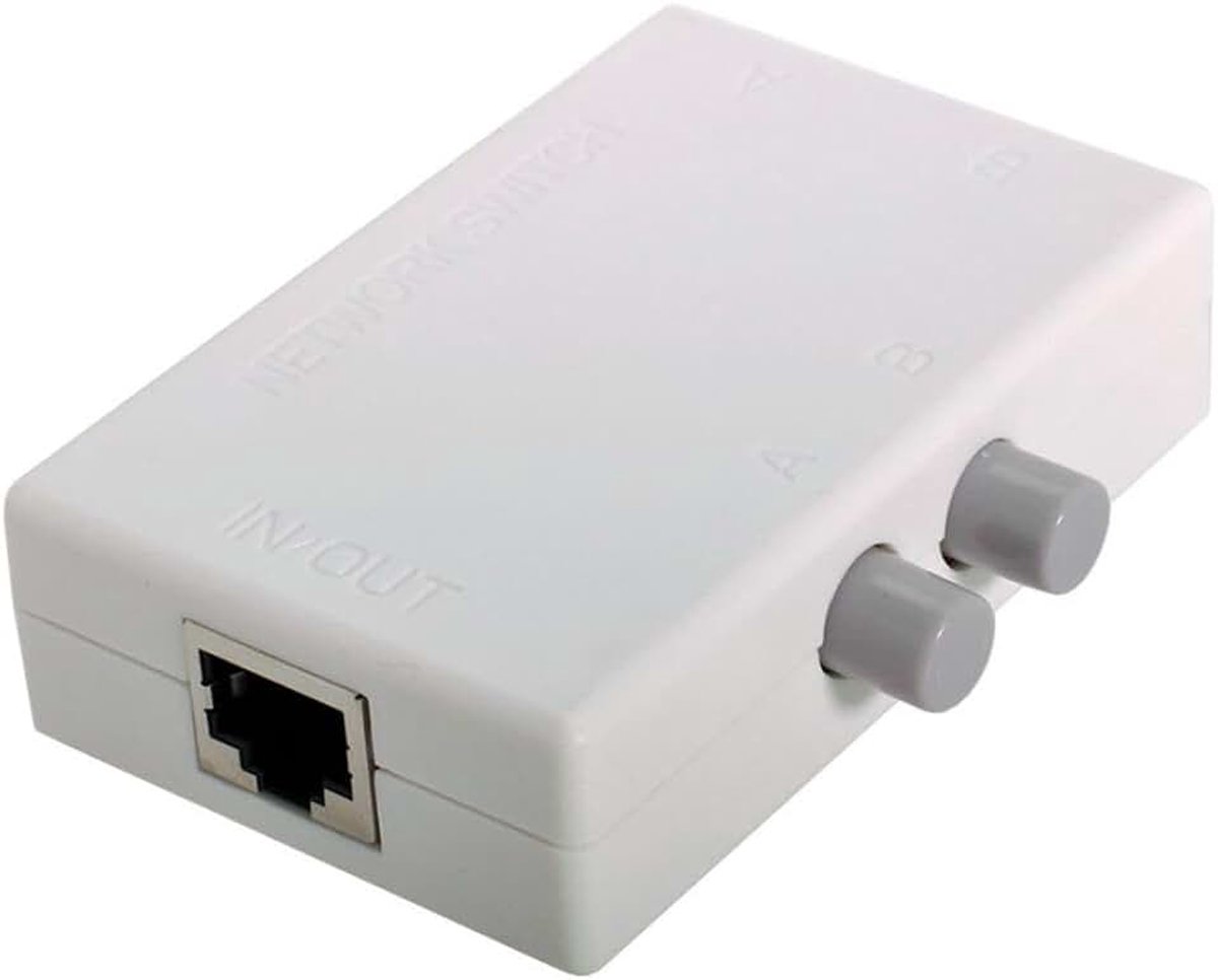 RJ45 Switcher Adapter 2 in 1 Out & 1 in 2 Out Handmatig delen Netwerk Switch Splitter Selector Adapter HUB Box