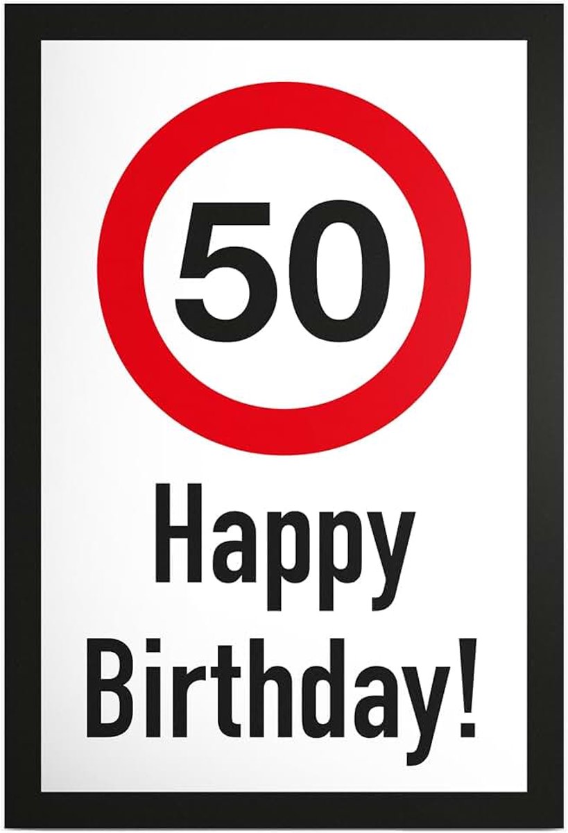 50 jaar Happy Birthday bord - cadeau 50e verjaardag cadeau-idee verjaardagscadeau vijftigste verjaardag decoratie feestdecoratie party accessoires verjaardagskaart
