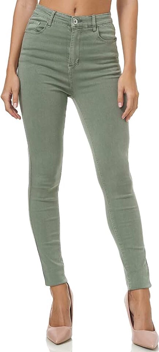 Jeans voor dames, slim fit, stretch, push-up, hoge taille