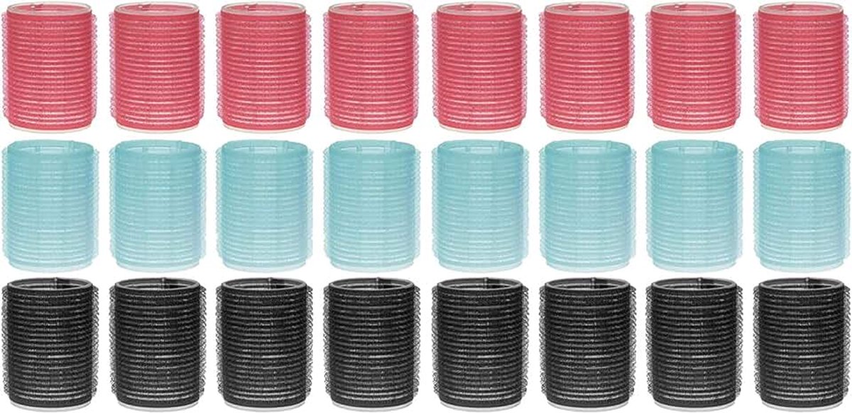 Krulspelden - zelfklevende krulspelden voor mooie krullen - haarrollen in mintgroen, roze, zwart - kapsel zonder warmte (diameter 50 mm)