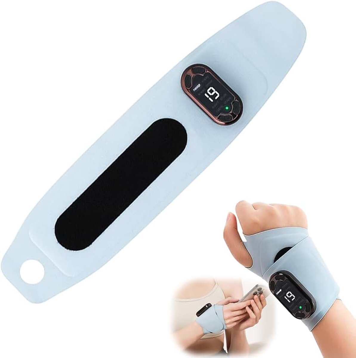 Oplaadbaar, 8 modi, 19 intensiteitsniveaus, handmassageapparaat, stimulatieapparaat voor pijnverlichting, draadloos massageapparaat voor spierontspanning, wellness