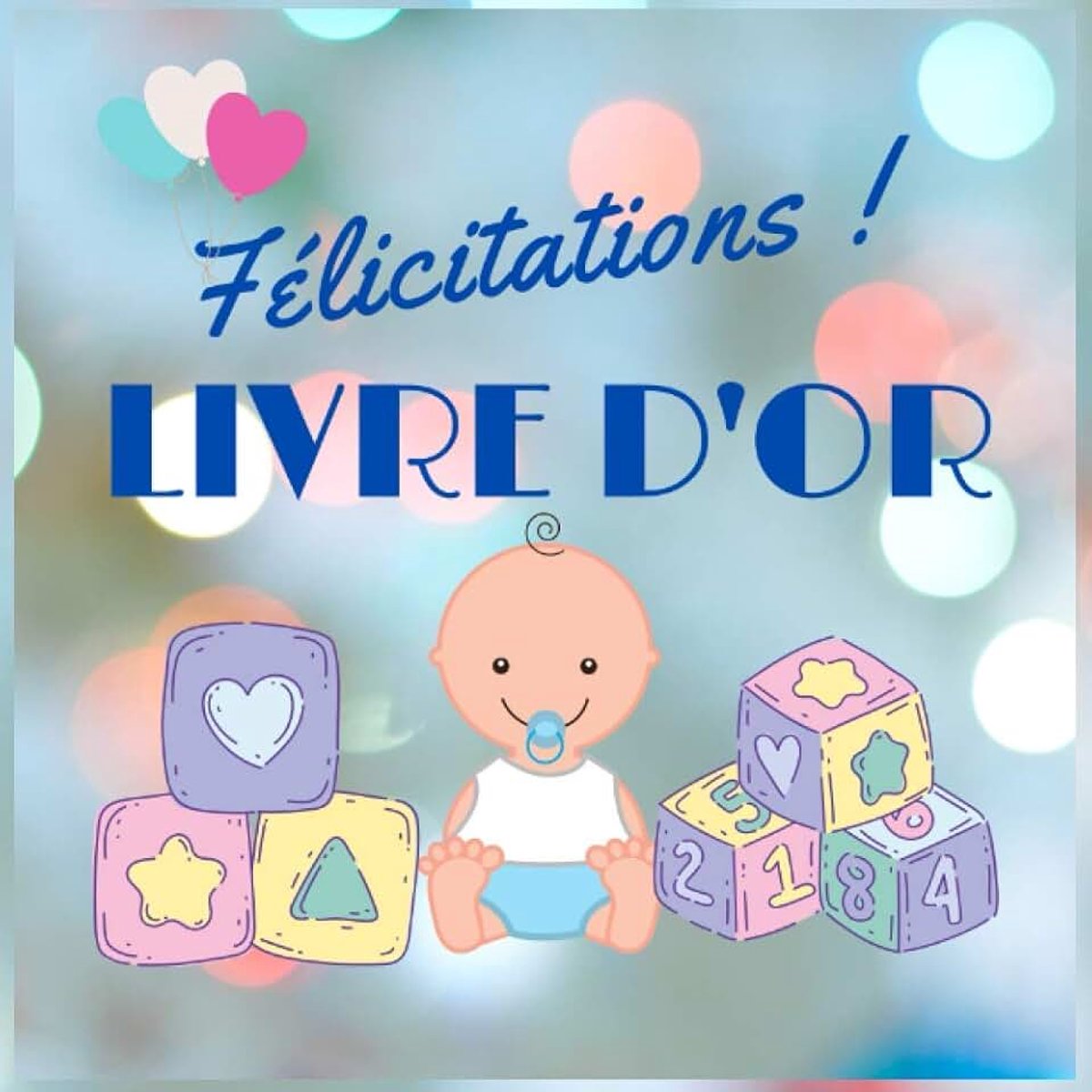 D'OR FÉLICITATIONS: Joli livre de naissance à offrir avec des pages lignées et des pages pour coller des photos souvenirs. Cadeau idéal pour ... visite à bébé à la maternité ou à la maison