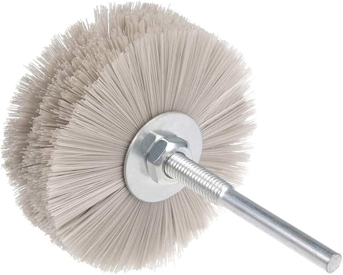 Sourcing map nylon borstelopzetstuk schijfborstel draadschijfborstel 1000 korrels met schacht ø 6 mm 1000 Grits