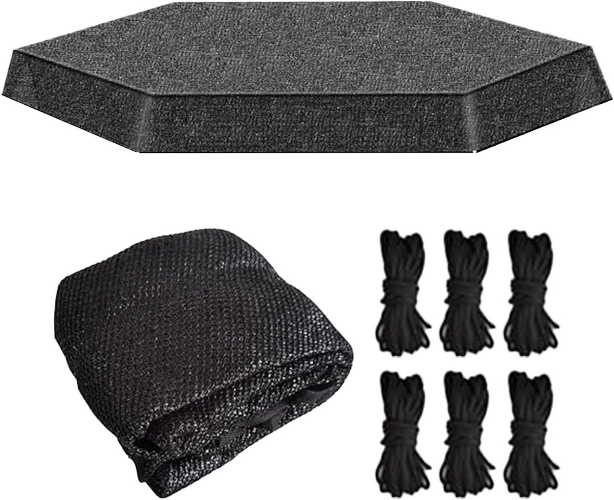 Trampoline Schaduwdoek - Zonwering Hoes - Buiten Spelen - Scheurvast Weefsel - 6ft-14ft - Zwart