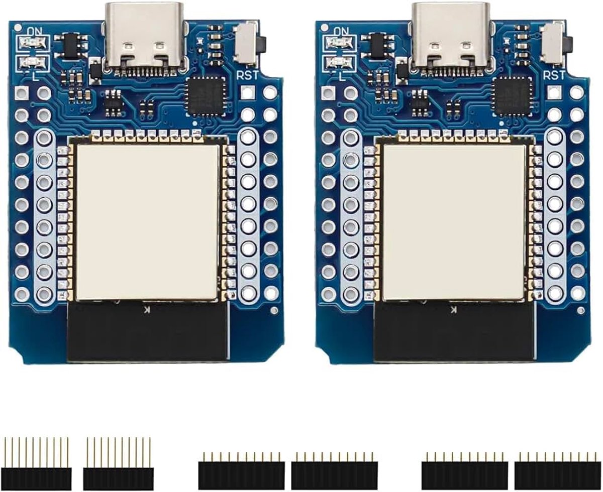 2 stuks D1 ESP32 Mini wifi-module, type C draadloze WiFi + Bluetooth Dual Core CPU internet ontwikkelingsbord compatibel met Arduino
