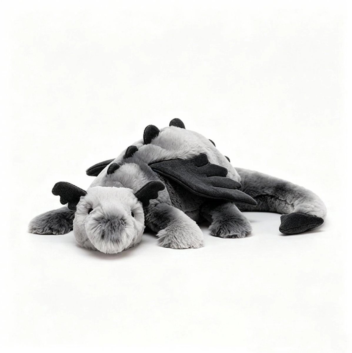 Casalora Pluche Knuffel – Draakkussen Drake Knuffel – 50 cm – Sknuffel Dino Speelgoed – Grijs